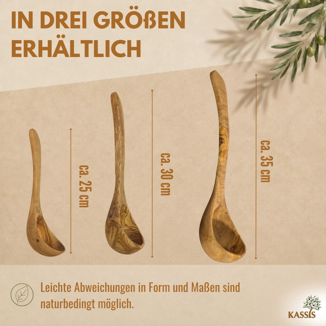 Schöpfkelle aus Olivenholz | Suppenkelle & Servierkelle-4