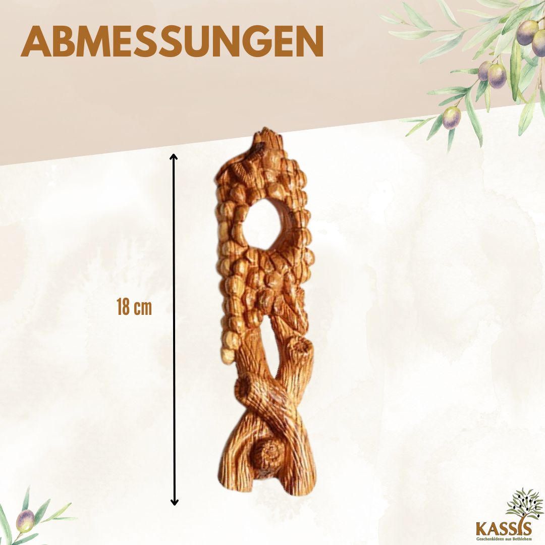 Weinflaschenhalter „Weinrebe“ aus Olivenholz