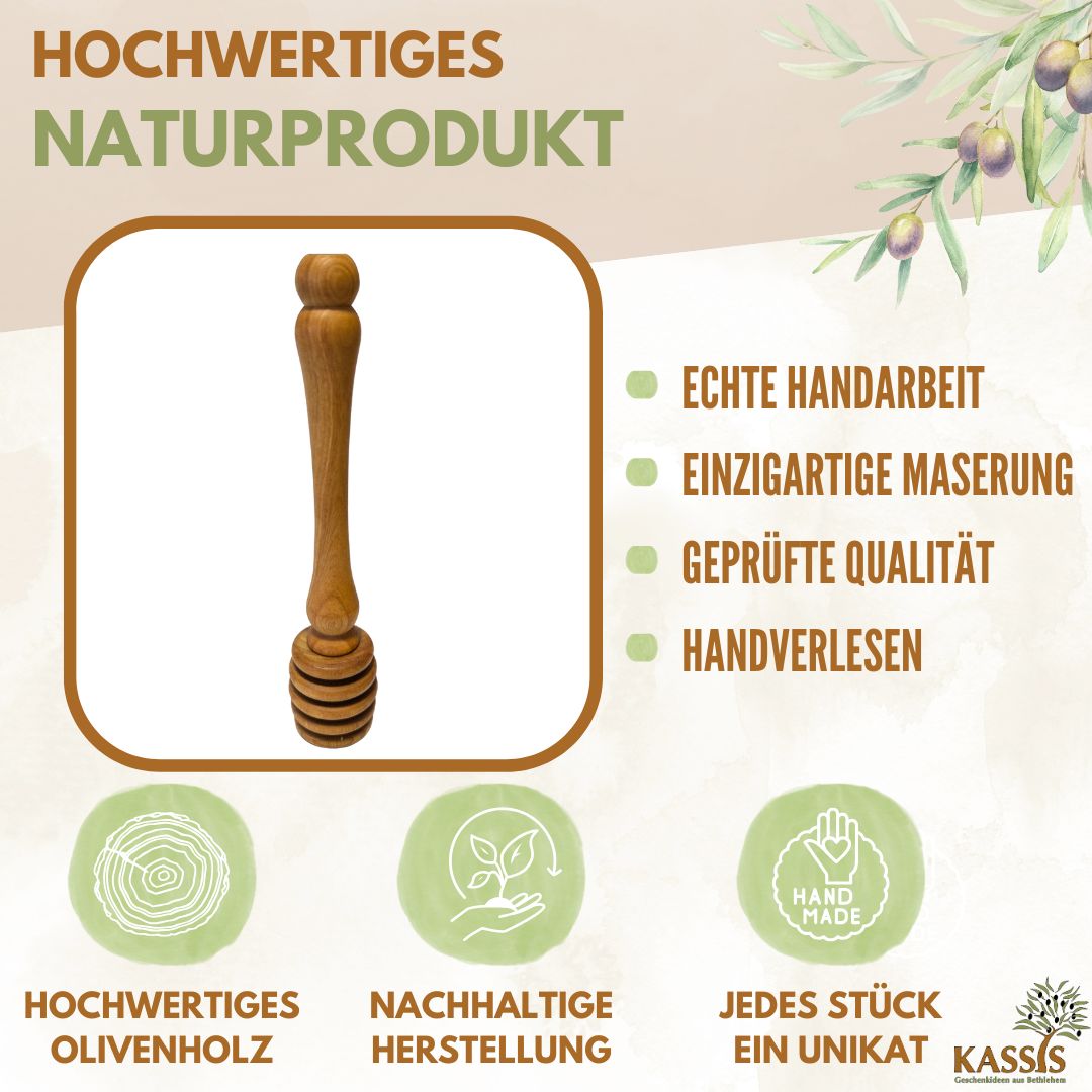 Olivenholz Honiglöffel mit zwei Ersatzköpfen-1