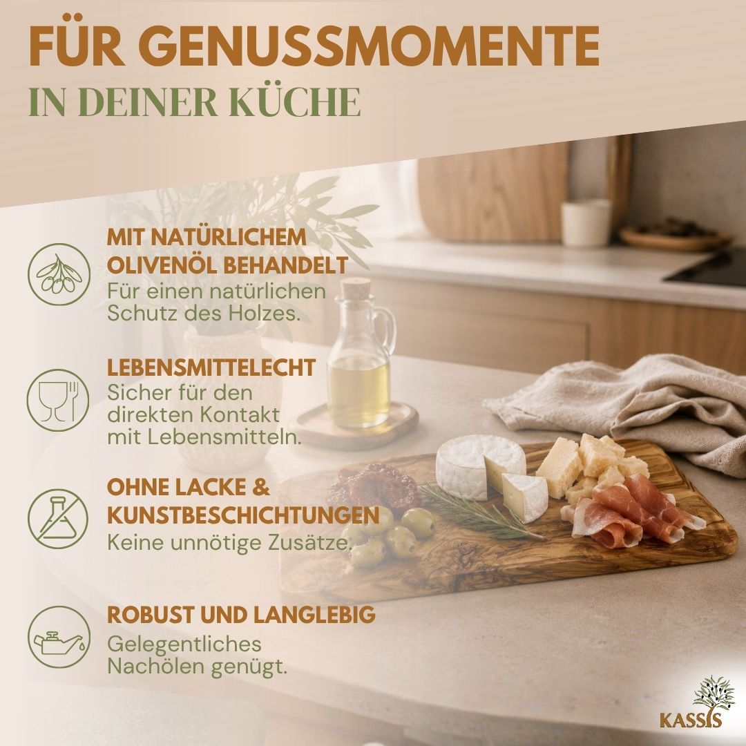 Frühstücksbrett aus Olivenholz