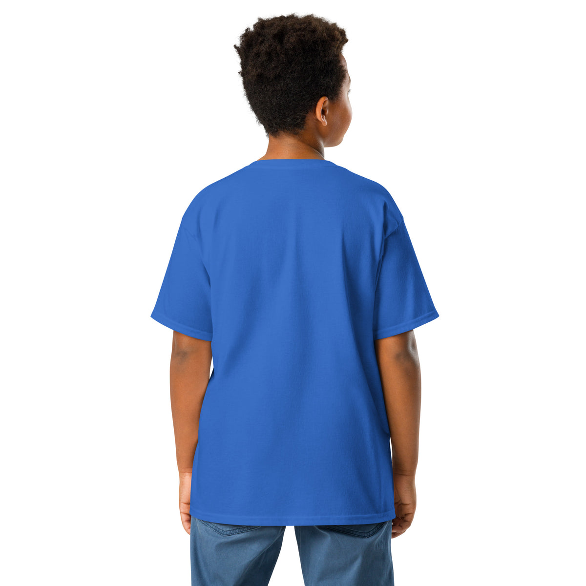 Eichhörnchen „voll aufgedreht!“ – buntes Kinder-T-Shirt – Royalblau, Rückansicht